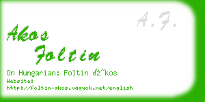 akos foltin business card